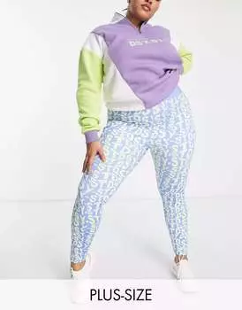Леггинсы с логотипом Daisy Street Plus Active синего и желтого цвета