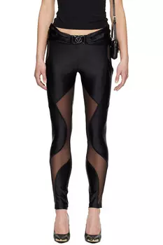 Леггинсы с V-образным логотипом Versace Jeans Couture, черный