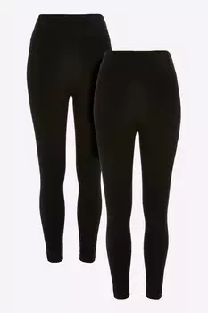Леггинсы с высокой посадкой, 2 шт River Island, черный