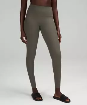 Леггинсы с высокой посадкой в рубчик Align Lululemon, зеленый