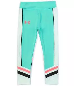 Леггинсы Under Armour Little Girls 2T-6X со скошенными краями, зеленый