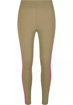 Леггинсы Urban Classics, цвет khaki/brightviolet