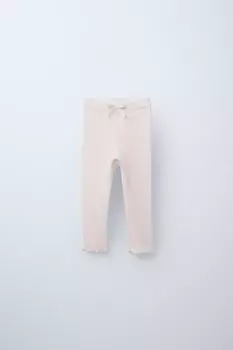 Леггинсы в рубчик однотонные ZARA, экрю