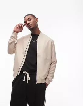 Легкая куртка-бомбер бежевого цвета Topman