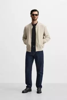 Легкая куртка-бомбер ZARA, песочный