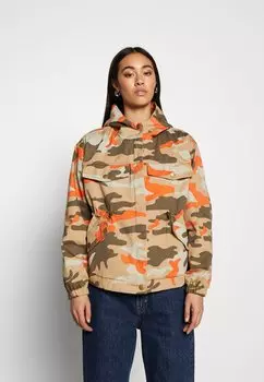 Легкая куртка Urban Classics LADIES OVERSIZED CAMO JACKET, цвет Brick Camo