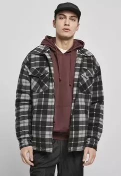 Легкая куртка Urban Classics PLAID TEDDY LINED SHIRT JACKET, цвет Black/White