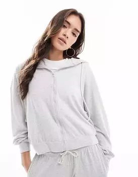 Легкая, супермягкая толстовка с капюшоном Cotton On светло-серого меланжевого цвета Cotton:On