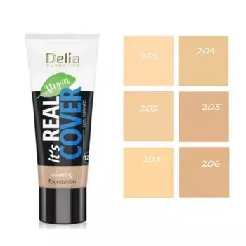 Легкая веганская покрывающая тональная основа It's Real Cover Delia Cosmetics