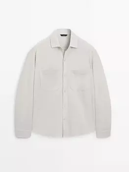 Легкая верхняя рубашка из 100% хлопка Massimo Dutti, белый