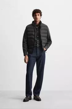 Легкий пуховик жилет ZARA, черный