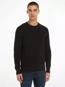 Легкий свитер с логотипом и логотипом Calvin Klein, ск черный