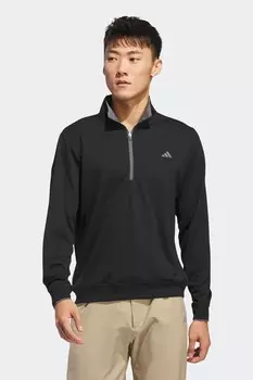 Легкий топ на короткой молнии Adidas Golf, черный