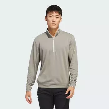 Легкий топ с молнией до половины Adidas, цвет Silver Pebble