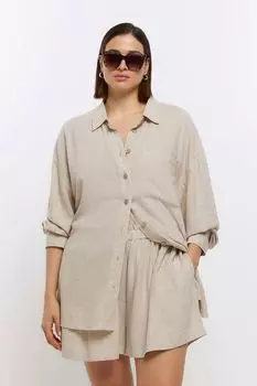 Лен плюс рубашка оверсайз River Island, серый