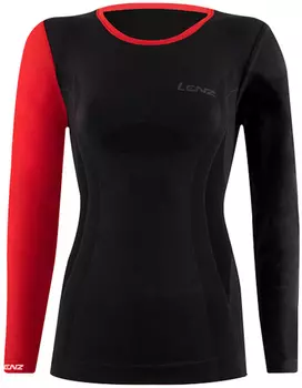 Лонгслив Lenz 6.0 Merino Round Neck для женщин, черно-красный