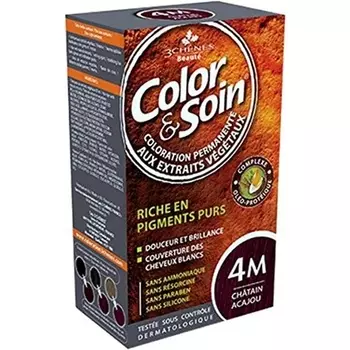 Les 3 Chenes Color & Soin Перманентный уход за волосами, цвет махагоново-каштановый, 4 м Les 3 ChNes