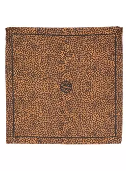 Lescarf шелковый платок Leopard, коричневый