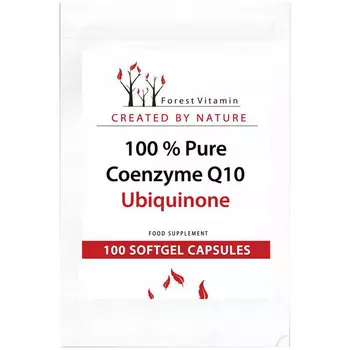 Лесной витамин, 100% чистый коэнзим Q10 убихинон, Добавка , 100 капсул Forest Vitamin