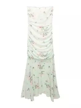 Летнее платье Pull&Bear, цвет Mint/Dark green
