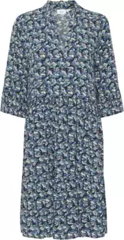 Летнее платье Saint Tropez "EdaSZ Dress", с воланом и рукавами 3/4, цвет Night Sky Flower Art