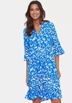 Летнее платье Saint Tropez "EdaSZ Dress", с воланом и рукавами 3/4, синий