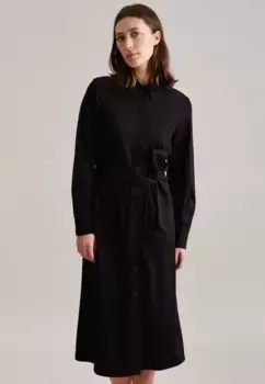 Летнее платье seidensticker "Black Rose", однотонный воротник, черный