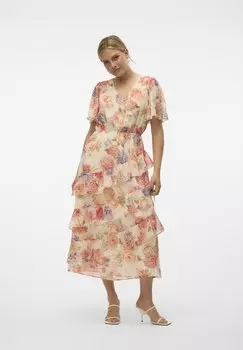 Летнее платье Vmsmilla V Neck Frill Dress Vero Moda, берёза