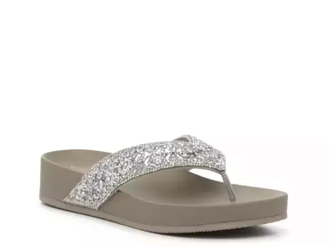 Летние шлепанцы Kelly & Katie, Grey/ Silver Metallic