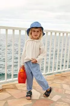 Liewood Детские хлопковые брюки Birger Seersucker Check Pants, синий