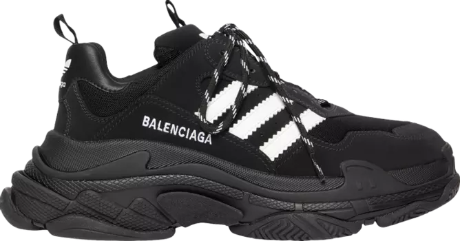 Лимитированные кроссовки Adidas Adidas x Balenciaga Wmns Triple S Sneaker 'Black', черный
