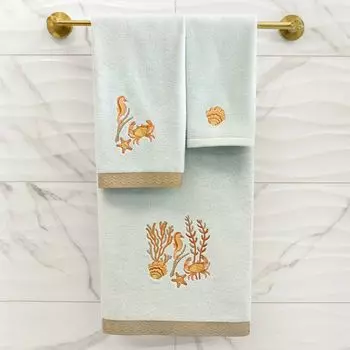 Linum Home Textiles Турецкий хлопок Aaron Набор из 2 украшенных полотенец для рук, белый