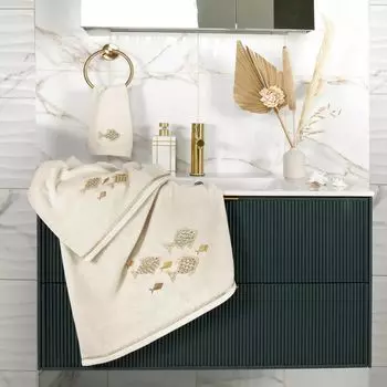 Linum Home Textiles Турецкий хлопок Figi Набор украшенных полотенец из 3 предметов