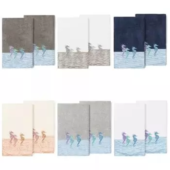 Linum Home Textiles Турецкий хлопок Sofia Набор из 2 банных полотенец с украшением, темно-серый