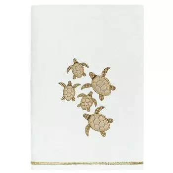 Linum Home Textiles Турецкий хлопок Tortuga Набор украшенных полотенец из 3 предметов, белый