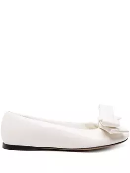 LOEWE балетки Puffy с бантом, белый