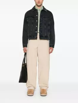 LOEWE джинсовая куртка с нашивкой Anagram, черный