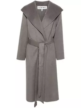 LOEWE пальто с поясом, серый