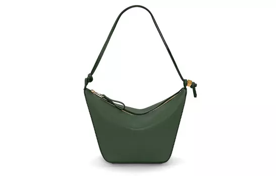 LOEWE Сумка-хобо Hammock Hobo из коровьей кожи, переносная сумка через плечо, женская, темно-зеленая
