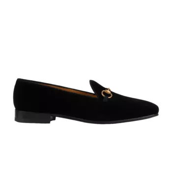 Лоферы Gucci Gallipoli Horsebit Velvet Loafers 'Black', черный