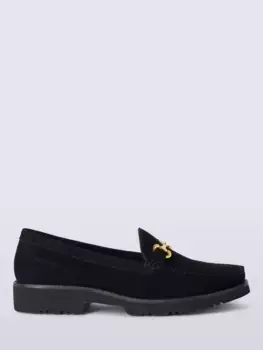 Лоферы John Lewis Orella Nubuck Snaffle Trim, черный
