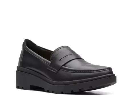 Лоферы кожаные Calla Ease Clarks, черный