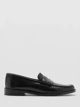 Лоферы Mango Luisa Leather, черный