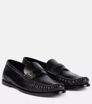 Лоферы пенни Laurent из кожи Saint Laurent, нуар