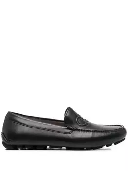 Лоферы с тиснением Gancini Ferragamo, черный