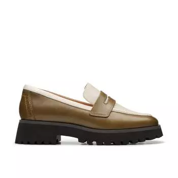 Лоферы женские Clarks, цвет olive combination