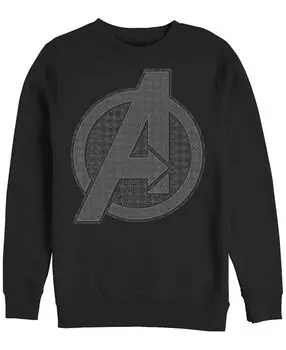 Логотип marvel men's avengers endgame иконки в оттенках серого, флис с воротником-стойкой Fifth Sun, черный