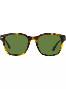 Longines rectangular-frame sunglasses, коричневый