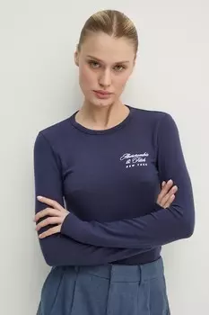 Лонгслив Abercrombie & Fitch, темно-синий