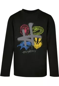 Лонгслив ABSOLUTE CULT Shirt Harry Potter - Emblems, черный